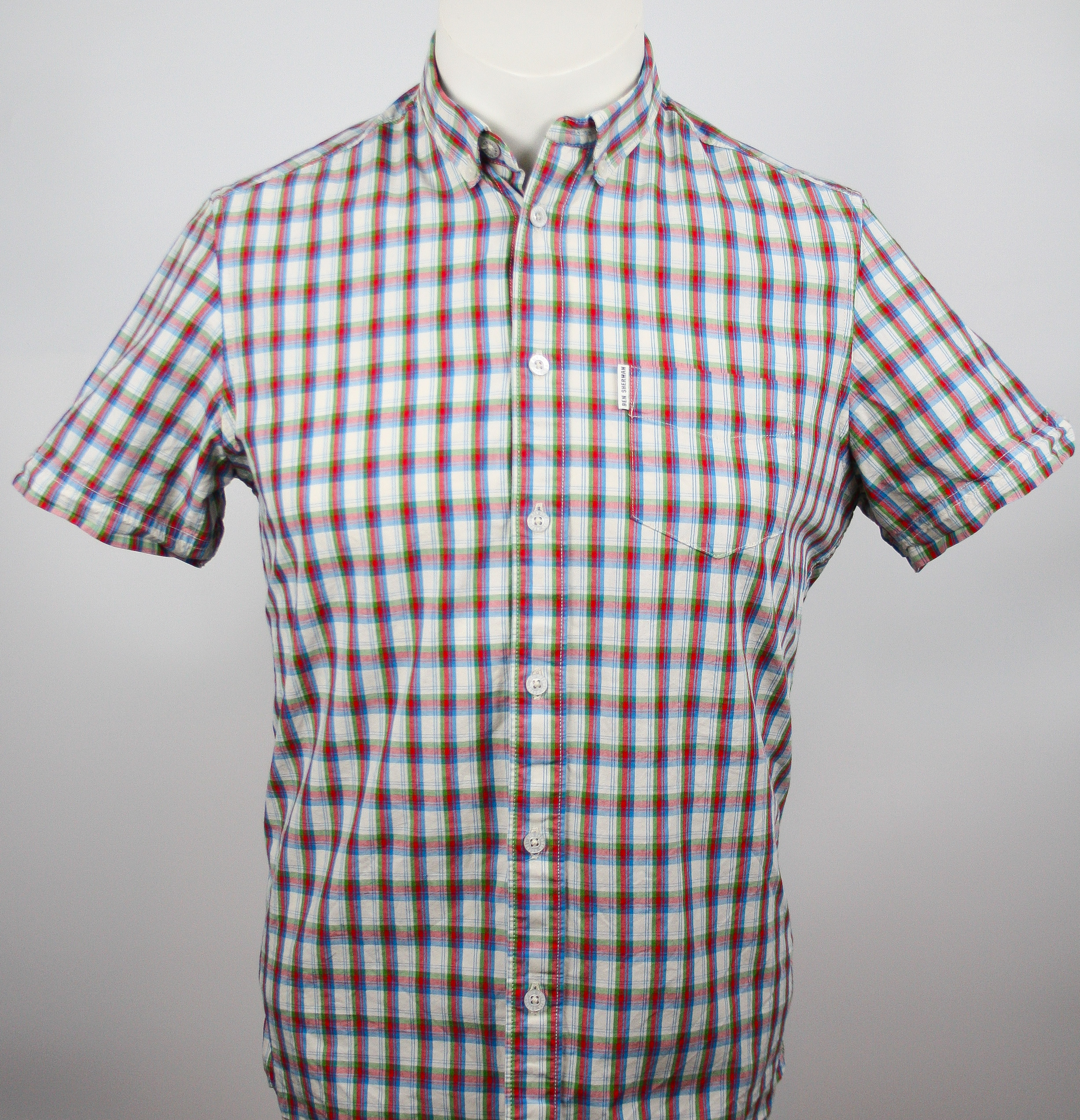Ben Sherman Hemd Red/Green/Blue checkered Gr. S *Slimfit*